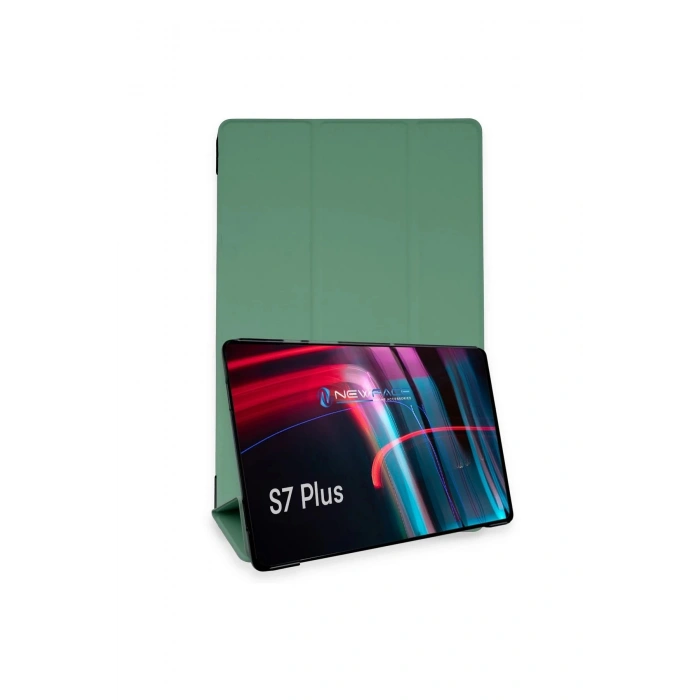 Samsung Galaxy T970 Tab S7 Plus 12.4 Kılıf Tablet Smart Kılıf - Koyu Yeşil