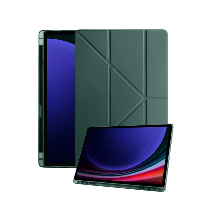 Samsung Galaxy Tab A11 Plus Kalemlikli Mars Tablet Kılıfı - Koyu Yeşil