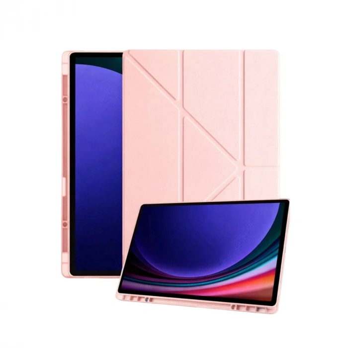 Samsung Galaxy Tab A11 Plus Kalemlikli Mars Tablet Kılıfı - Rose Gold