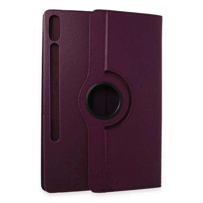 Samsung Galaxy X610 Tab S9 FE Plus 12.4 Kılıf 360 Tablet Deri Kılıf - Mürdüm