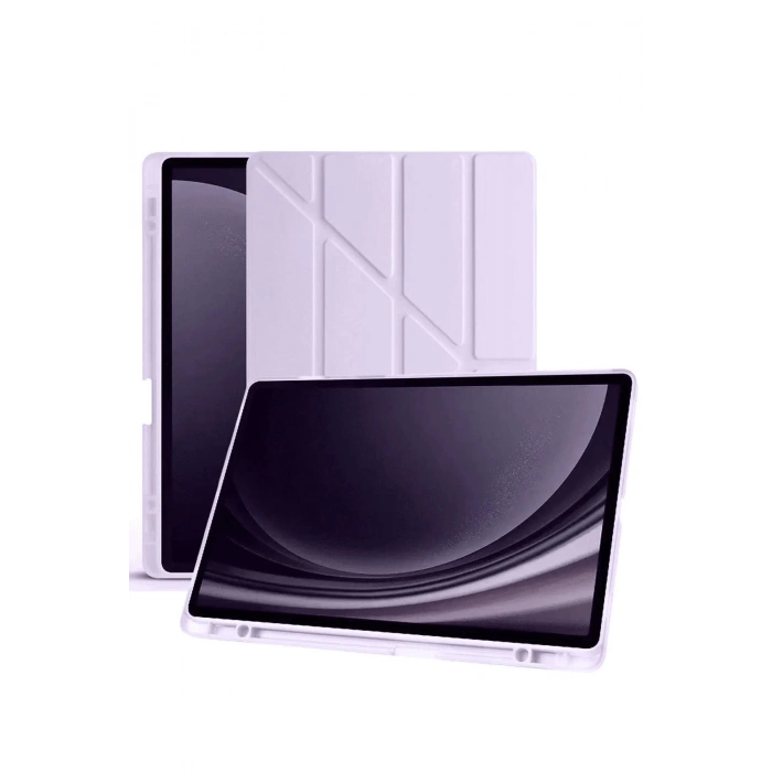 Samsung Galaxy X610 Tab S9 FE Plus 12.4 Kılıf Kalemlikli Mars Tablet Kılıfı - Açık Mor