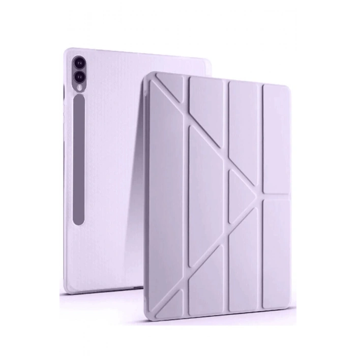 Samsung Galaxy X610 Tab S9 FE Plus 12.4 Kılıf Kalemlikli Mars Tablet Kılıfı - Açık Mor