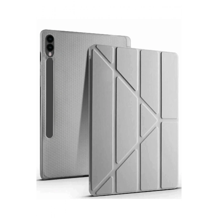 Samsung Galaxy X610 Tab S9 FE Plus 12.4 Kılıf Kalemlikli Mars Tablet Kılıfı - Koyu Gri