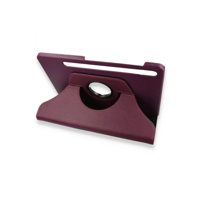 Samsung Galaxy X800 Tab S8 Plus 12.4 Kılıf 360 Tablet Deri Kılıf - Mürdüm