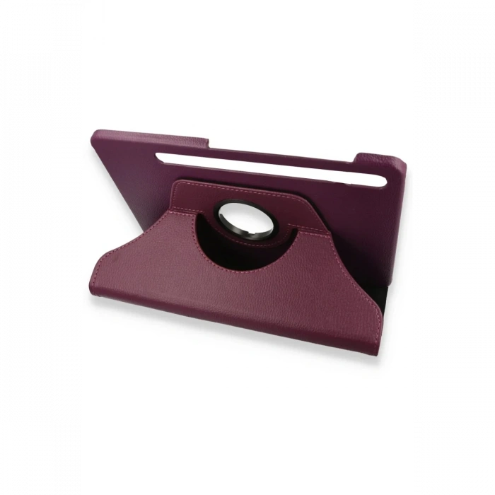 Samsung Galaxy X800 Tab S8 Plus 12.4 Kılıf 360 Tablet Deri Kılıf - Mürdüm