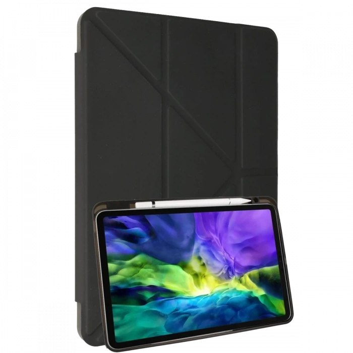 Samsung Galaxy X910 Tab S9 Ultra 14.6 Kılıf Kalemlikli Mars Tablet Kılıfı - Koyu Gri