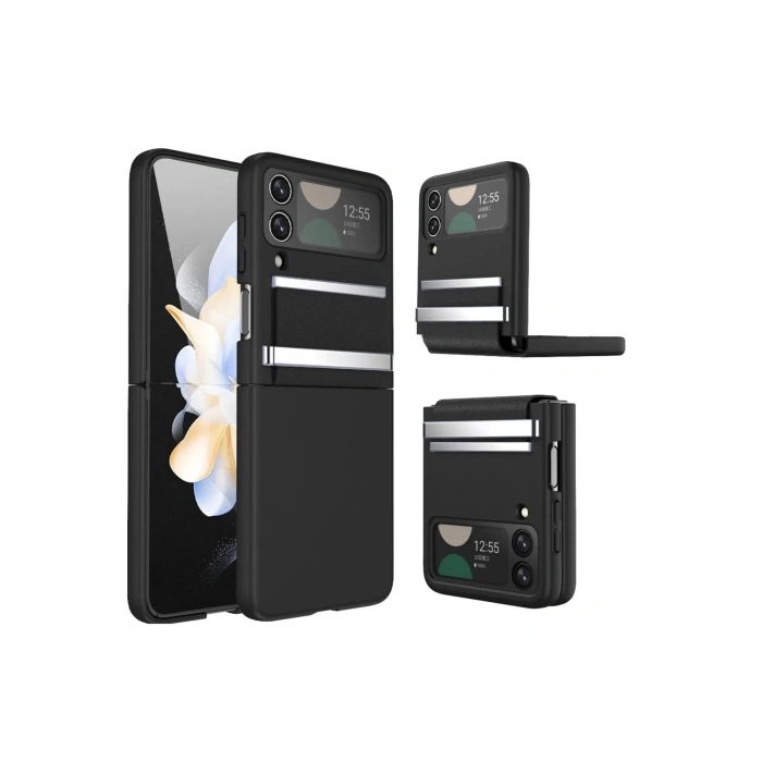 Samsung Galaxy Z Flip 3 Kılıf Belt Flip Kapak - Siyah