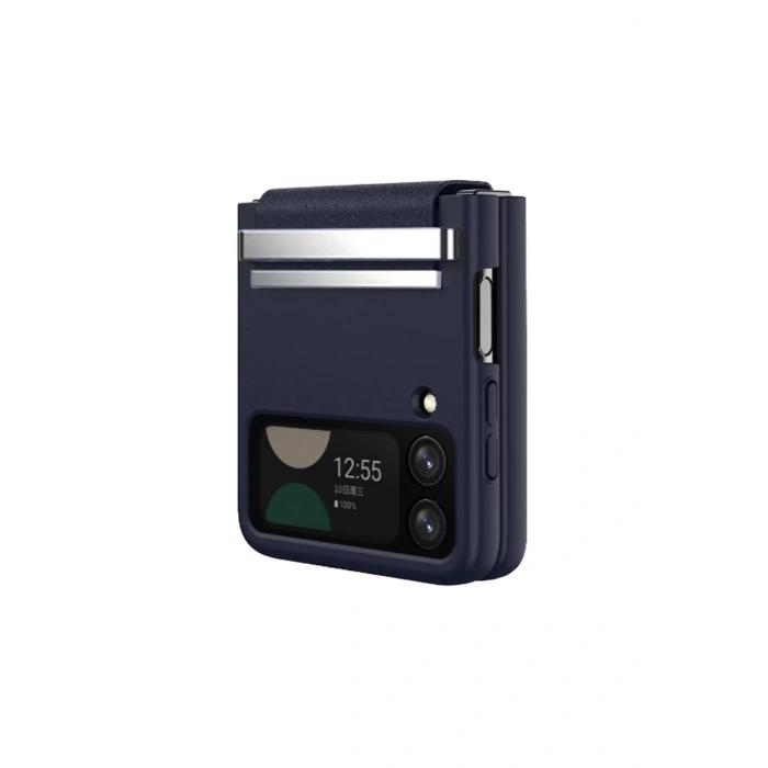 Samsung Galaxy Z Flip 4 Kılıf Belt Flip Kapak - Lacivert
