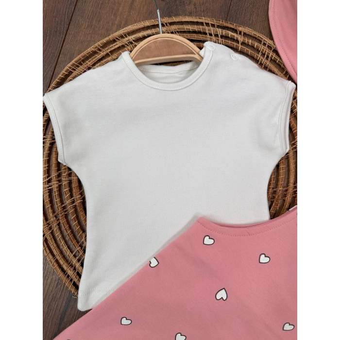 Şapkalı Zarif Slopet 3lü Kız Bebek Takım