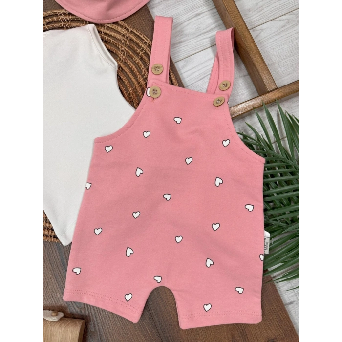 Şapkalı Zarif Slopet 3lü Kız Bebek Takım