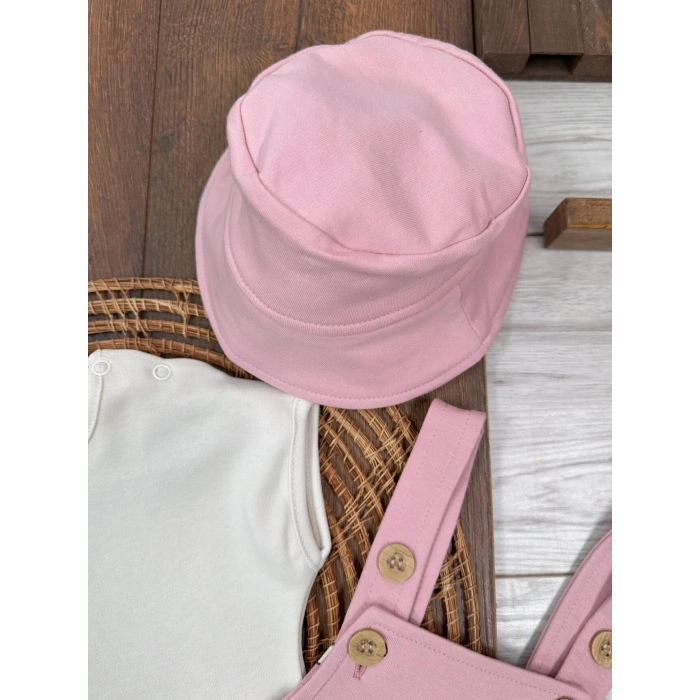 Şapkalı Zarif Slopet 3lü Kız Bebek Takım