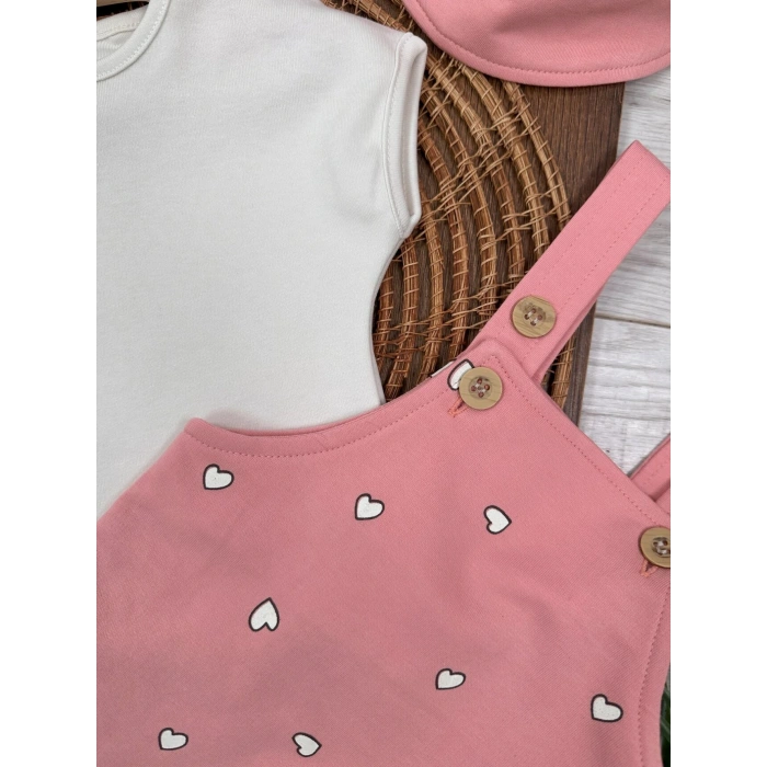 Şapkalı Zarif Slopet 3lü Kız Bebek Takım