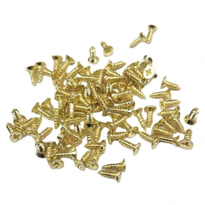 Sarı 1000 Adet Klips Vidası 2,2x6,5 mm YHB - Konik Başlı Kutu, Sandık, Ayak, Askı, Mini Vida