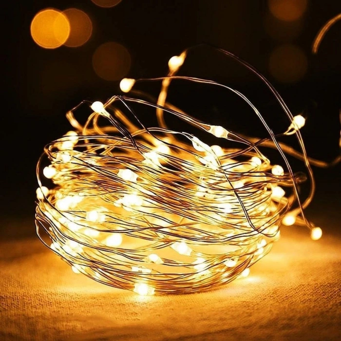 Sarı Peri LED Flaşlı Işık – 3 Metre Dekoratif Oda ve Organizasyon Aydınlatması (4887)