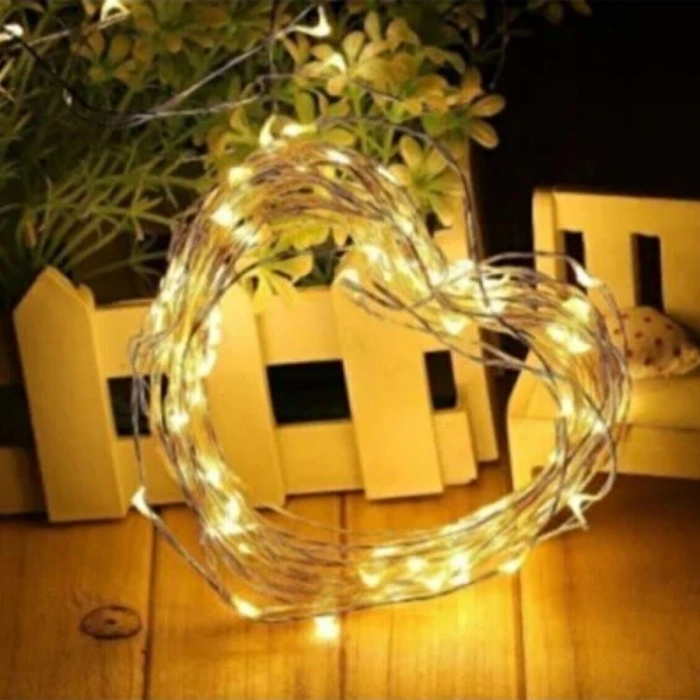 Sarı Peri LED Flaşlı Işık – 3 Metre Dekoratif Oda ve Organizasyon Aydınlatması (4887)