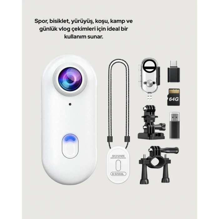 Şarj Edilebilir Uzun Ömürlü Mini Spor Kamera Full Hd