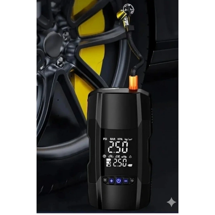 Şarjlı 10.000 Mah Akıllı Dijital Lastik Şişirme Pompası – 150 Psı | 12v Akü Destekli