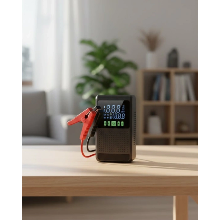 Şarjlı Araç Akü Takviyeli Hava Pompası Powerbank Özellikli