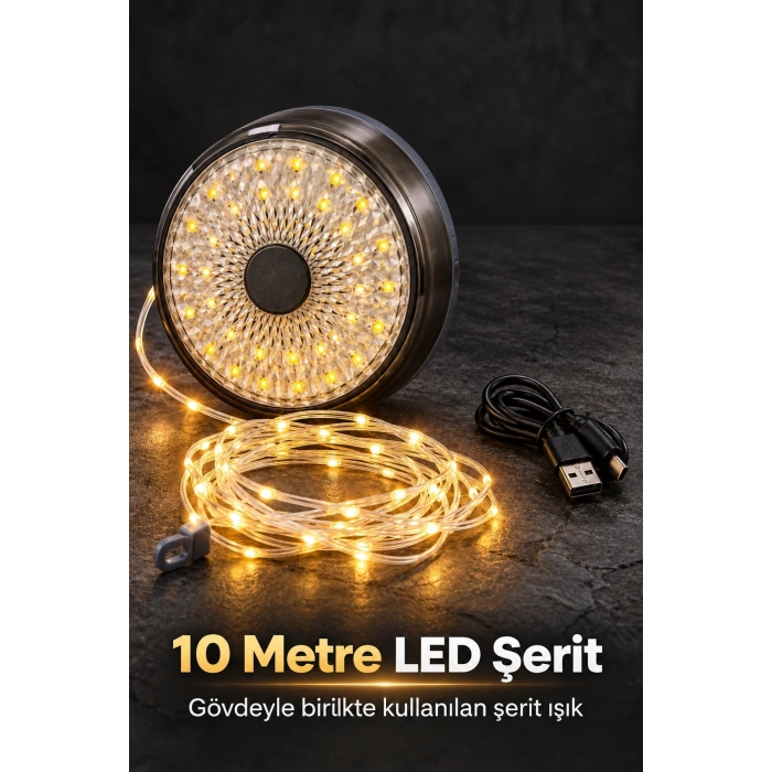 Şarjlı Kamp Lambası Ve Çok Modlu Led Şerit Işık
