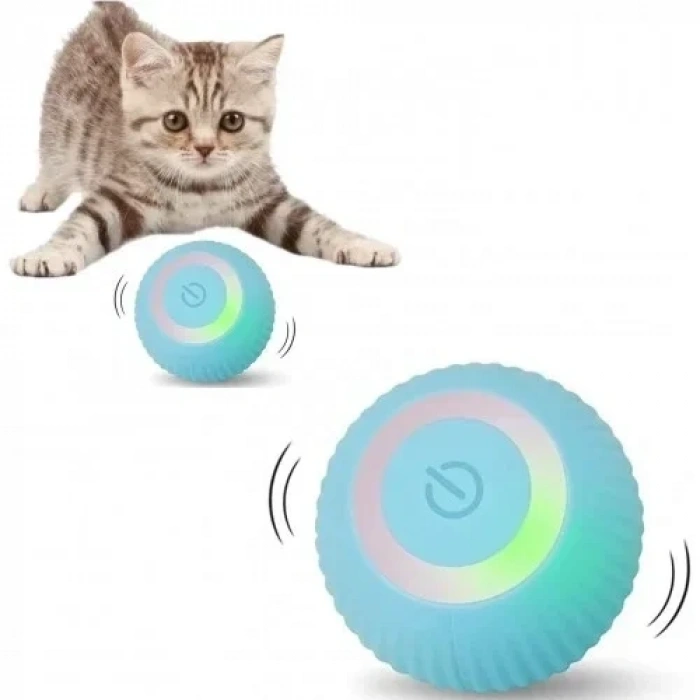 Şarjlı Kedi Oyun Topu Interaktif 360 Derece Dönen Kedi Oyuncağı Oto Hareket Eden