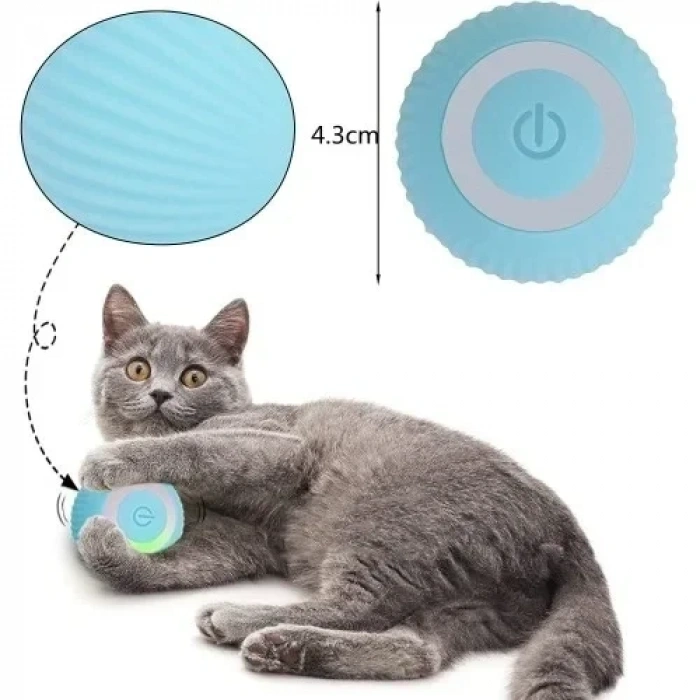 Şarjlı Kedi Oyun Topu Interaktif 360 Derece Dönen Kedi Oyuncağı Oto Hareket Eden