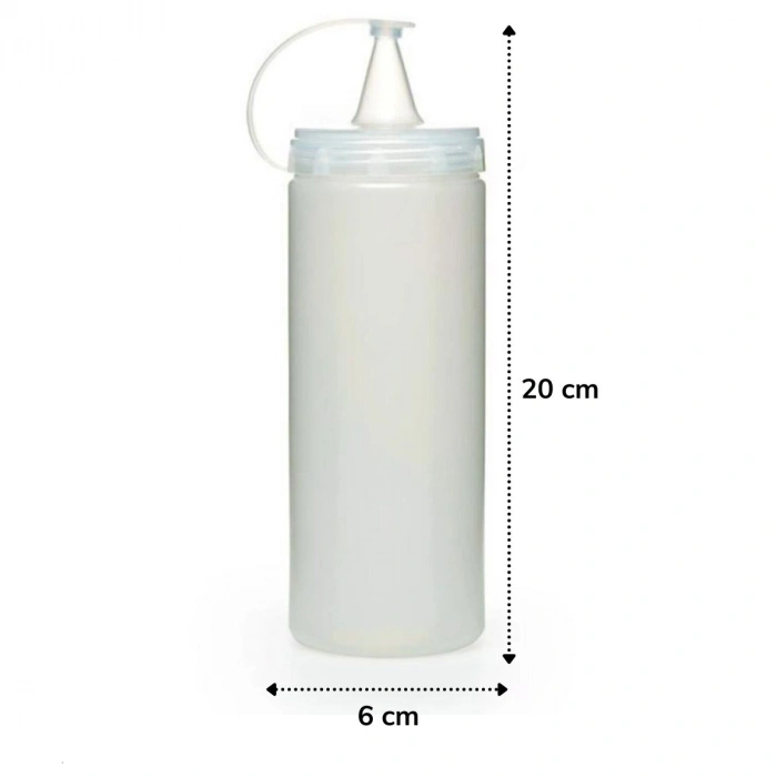 Şeffaf Kapaklı Sızdırmaz Yağlık Sosluk Şişesi Plastik Yağdanlık 400 ml. AP-9028 (4887)
