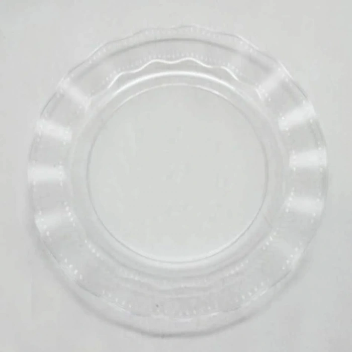 Şeffaf Lüks Plastik Mika Yuvarlak Tabak 22 Cm 6 Adet