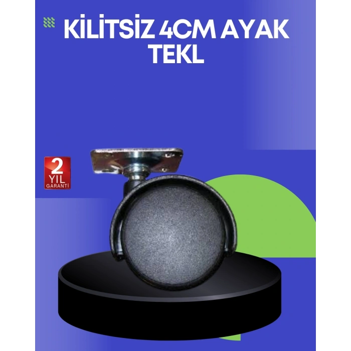 Sehpa Ve Ekipmanlar İçin 4 Cm Kilitsiz Ayak Tekli