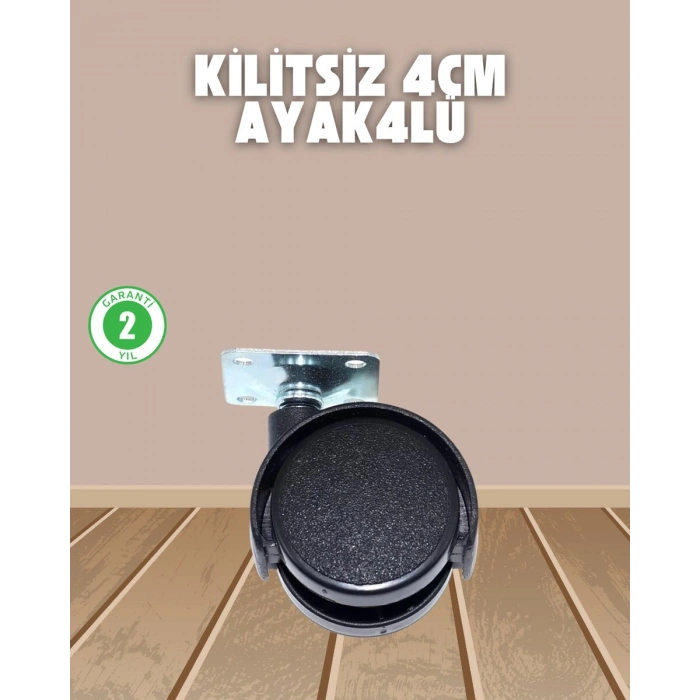 Sehpa Ve Ekipmanlar İçin Kilitsiz 4 Cm Ayak 4’lü
