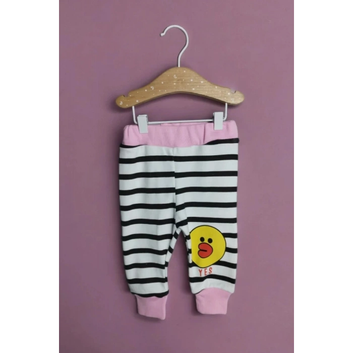 ŞEKER PEMBE KAPİŞONLU UZUN KOLLU LASTİKLİ BEL PAÇA KIZ ÇOCUK & BEBEK ALT ÜST TAKIM