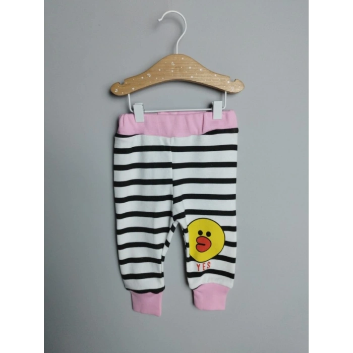 ŞEKER PEMBE KAPİŞONLU UZUN KOLLU LASTİKLİ BEL PAÇA KIZ ÇOCUK & BEBEK ALT ÜST TAKIM