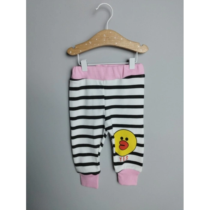 ŞEKER PEMBE KAPİŞONLU UZUN KOLLU LASTİKLİ BEL PAÇA KIZ ÇOCUK & BEBEK ALT ÜST TAKIM