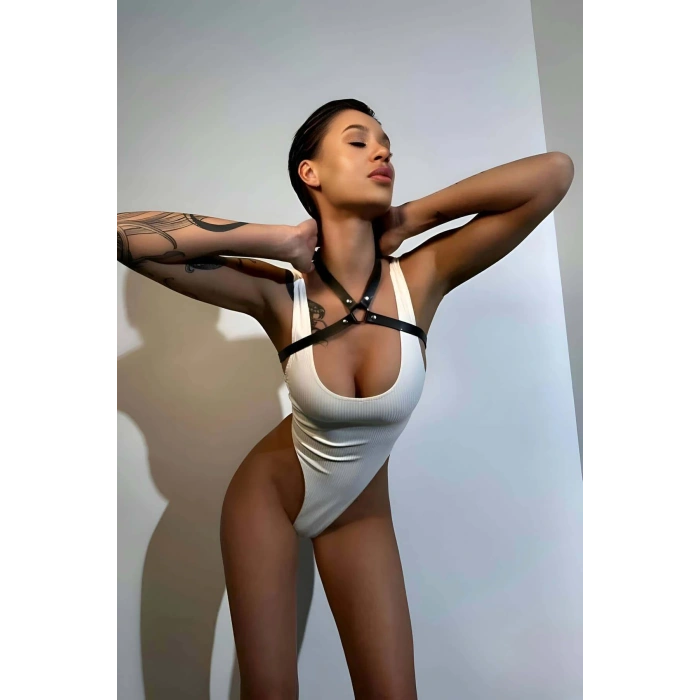 Seksi Boyundan Askılı Vücut Kemeri, Göğüs Harness - Brf1126