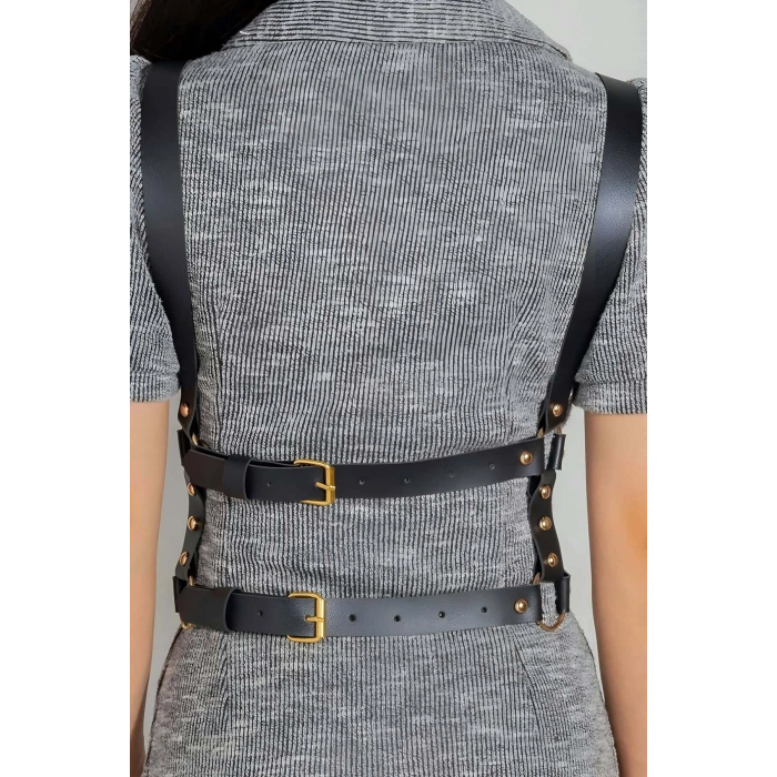 Seksi Deri Döğüs Harness - Brf1186