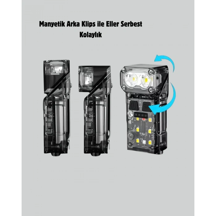 Sensörlü Led Kafa Feneri Şarj Edilebilir Manyetik Eller Serbest