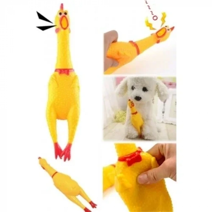 Sesli Horoz Eğlenceli Köpek ve Kediler İçin Sesli Öten Horoz Oyuncak 28 Cm