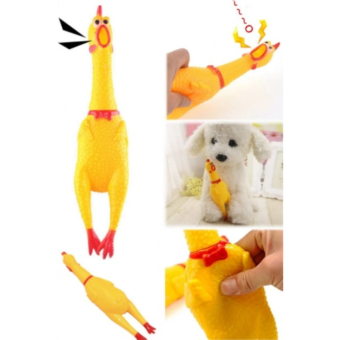 Sesli Horoz Eğlenceli Köpek ve Kediler İçin Sesli Öten Horoz Oyuncak 28 Cm