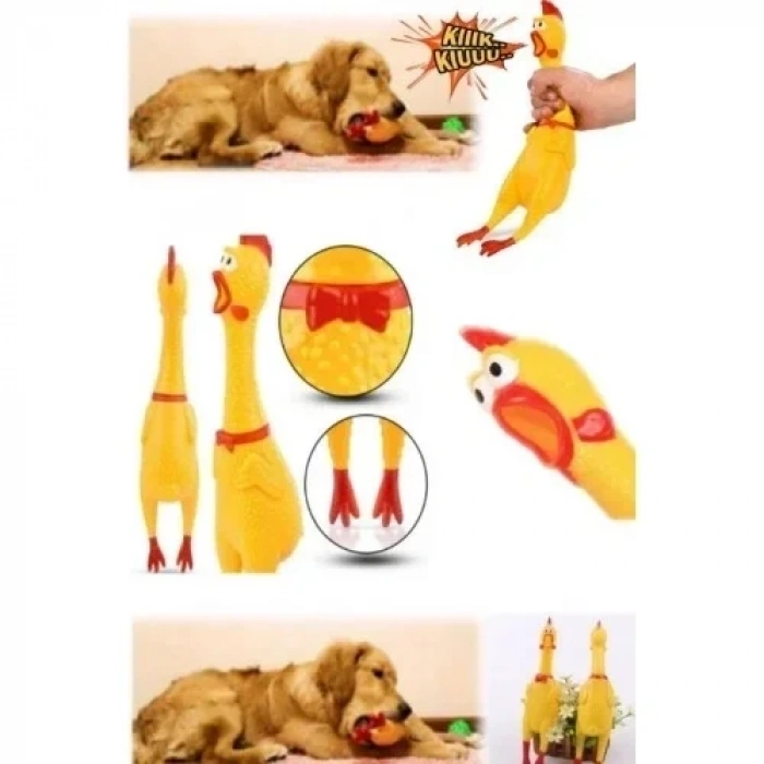 Sesli Horoz Eğlenceli Köpek ve Kediler İçin Sesli Öten Horoz Oyuncak 28 Cm