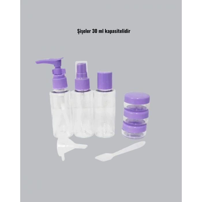 Seyahat Bakım Seti 5 Parça Sızdırmaz Şeffaf Kapaklı 30ml