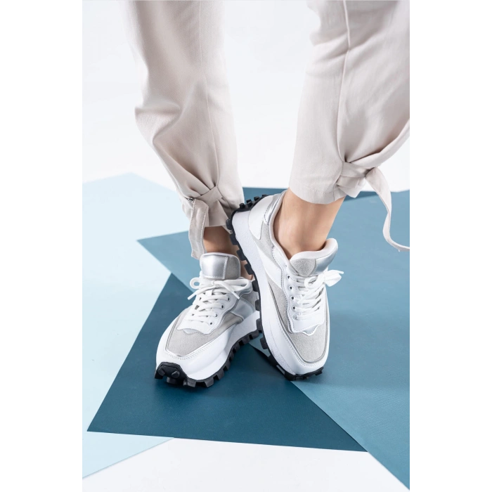 Sharon Beyaz Bağcıklı Spor Ayakkabı