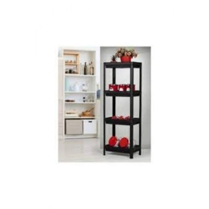 Shelf Unit Raf Ünitesi Siyah Renk 4 Katlı -81414