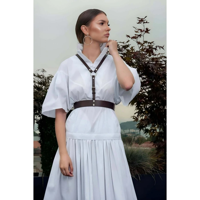 Şık Deri Kadın Kemer, Elbise Üzeri Kemer, T-shirt Üzeri Kadın Kemer - Brf1093