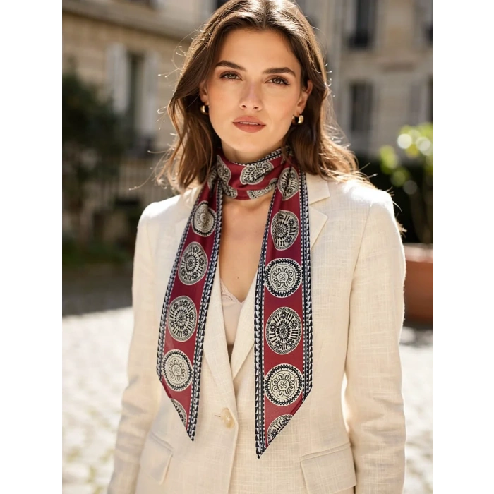 Şık Kombin Tamamlayıcı Kadın Saten Fular Günlük & Özel Gün – Hediye Olarak Alınır