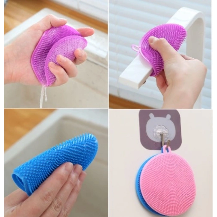 Silikon Bulaşık Yıkama Fırçası Tükenmeyen (2 Adet) (4887)