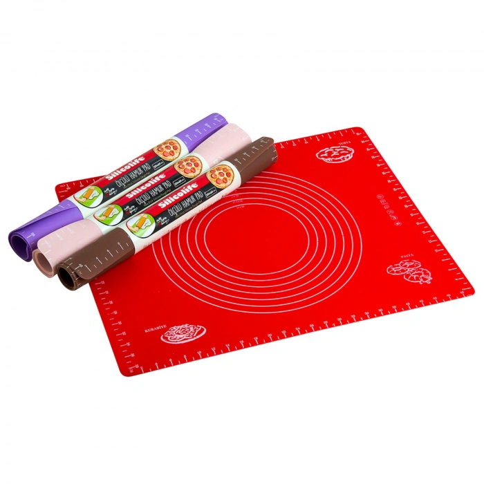 Silikon Ölçülü Hamur Açma Matı Hamur Açma Örtüsü Büyük Boy 50x40 (4887)