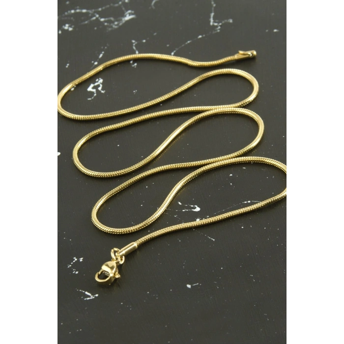 Silindir Zincir Çelik Kolye 55 cm