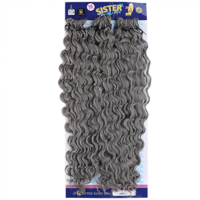 Sister Afro Dalgası Saç - Orta Ton Gri Grey 2