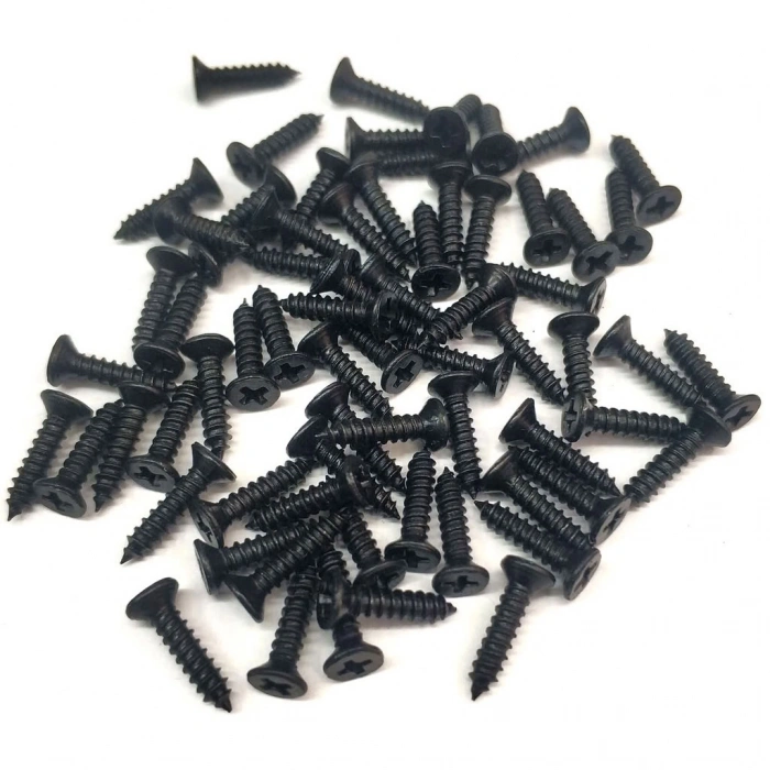 Siyah 1000 Adet Klips Vidası 2,2x9,5 mm YHB - Konik Başlı Kutu, Sandık, Ayak, Askı, Mini Vida