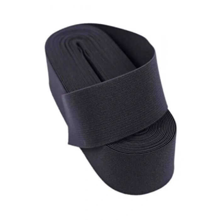 SİYAH  - 3CM PAÇA LASTİK GENİŞ 10MT. (4887)