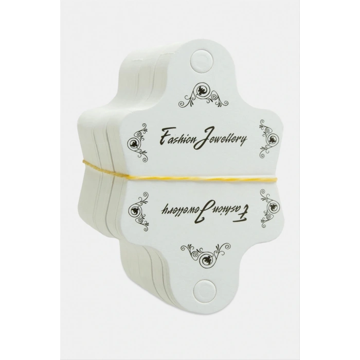 Siyah Çiçek Kolye Kartı 200 Adet